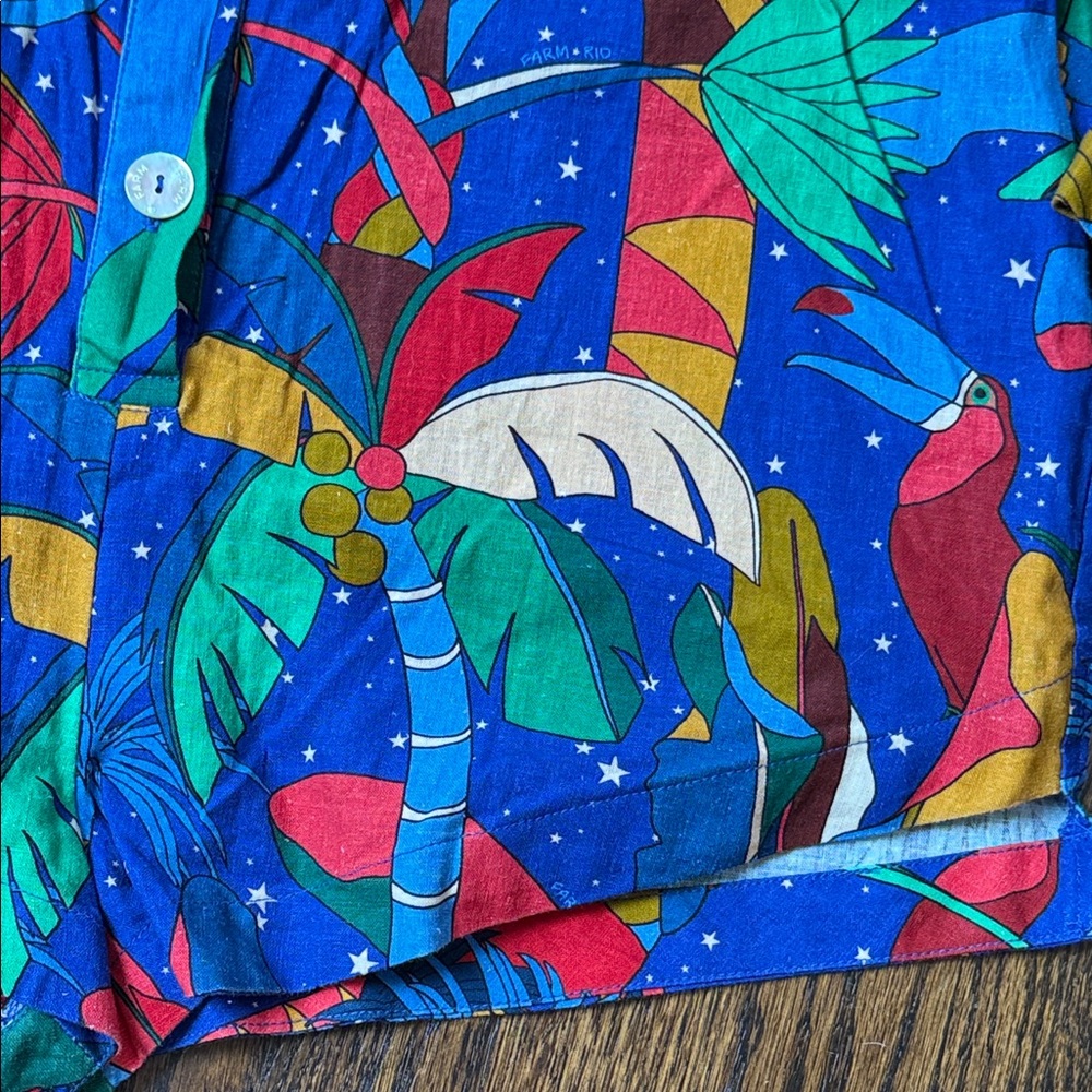 NWT FARM Rio Blue Tropical Print Jumpsuit Romper SIZE SMALL WOMEN - Picture 9 of 16